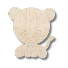 Load image into Gallery viewer, Unfinished Wood Etched Tiger Shape | Paint By Line Crafts | up to 30&quot; DIY
