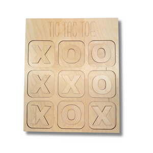 Unfinished Wood Tic Tac Toe Board | Paint By Line Crafts | 12" DIY