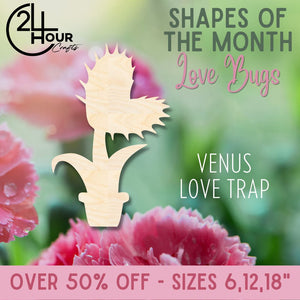 February Shape of the Month | Venus Love Trap Wood Cutout | Love Bugs | Unfinished Craft