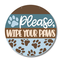 Load image into Gallery viewer, Unfinished Wood Wipe Your Paws Door Sign Kit | Wood Craft Cutouts | 1/4&quot; Thick |
