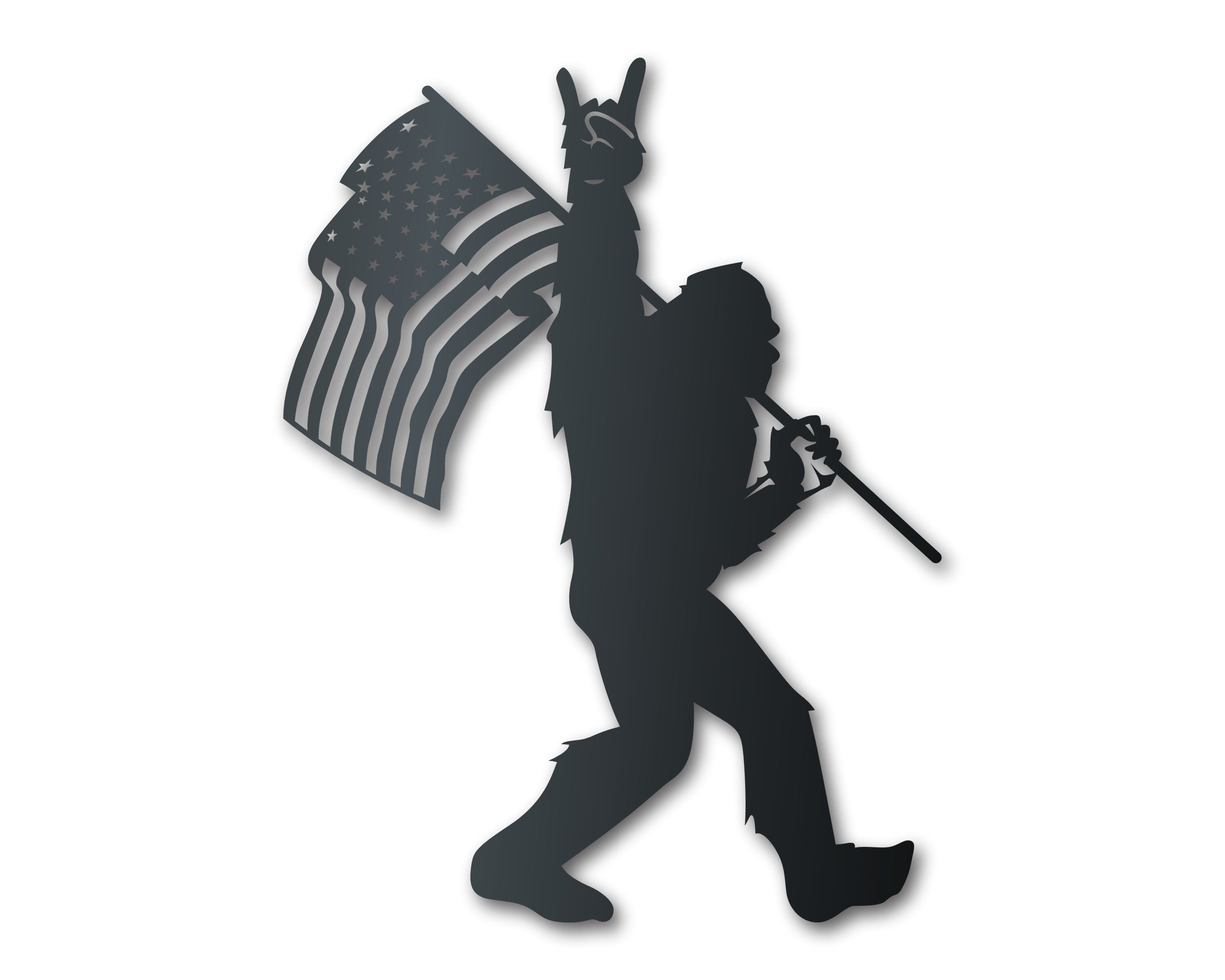 American Bigfoot Metal Sign | Patriotic Paranormal Wall Art | Indoor Outdoor | Up to 46