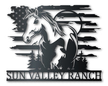 Load image into Gallery viewer, Custom Metal American Horse Ranch Sign | Indoor Outdoor | Up to 46&quot; | Over 20 Color Options
