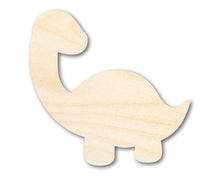 Load image into Gallery viewer, Bigger Better | Unfinished Wood Baby Dinosaur Brontosaurus Silhouette |  DIY Craft Cutout
