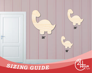 Bigger Better | Unfinished Wood Baby Dinosaur Brontosaurus Silhouette |  DIY Craft Cutout