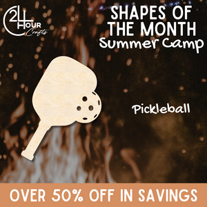 May Shape of the Month | Pickleball Wood Cutout | Summer Camp | Unfinished Craft