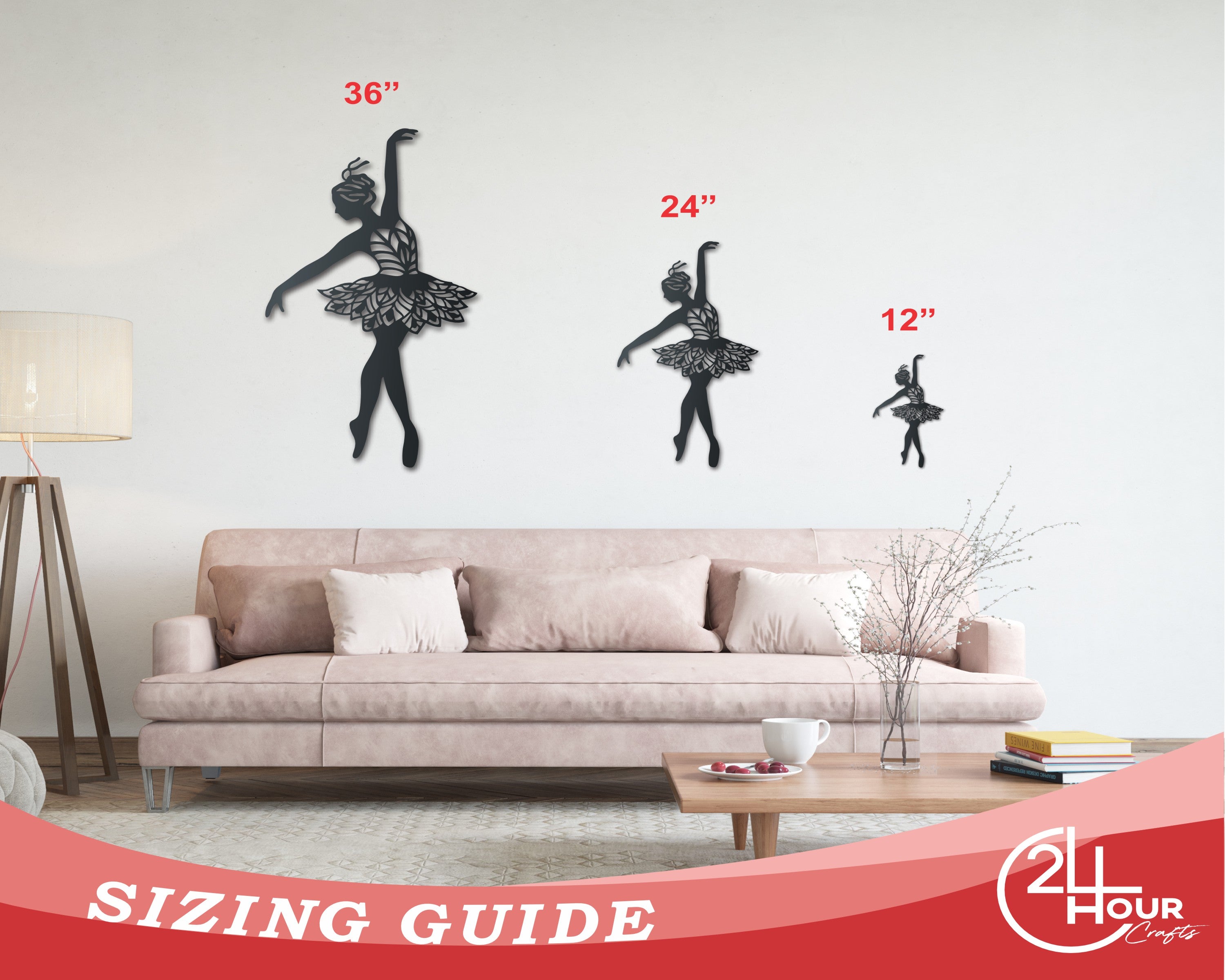 Metal Ballerina Dancer Wall Art | Indoor Outdoor | Up to 46