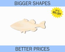 Load image into Gallery viewer, Bigger Better | Unfinished Wood Bass Silhouette |  DIY Craft Cutout
