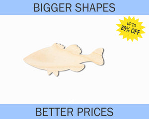 Bigger Better | Unfinished Wood Bass Silhouette |  DIY Craft Cutout