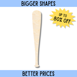Bigger Better | Unfinished Wood Baseball Bat Shape | DIY Craft Cutout |