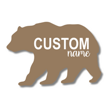 Load image into Gallery viewer, Unfinished Wood Custom Name Bear Door Sign Kit | Wood Craft Cutouts | 1/4&quot; Thick |
