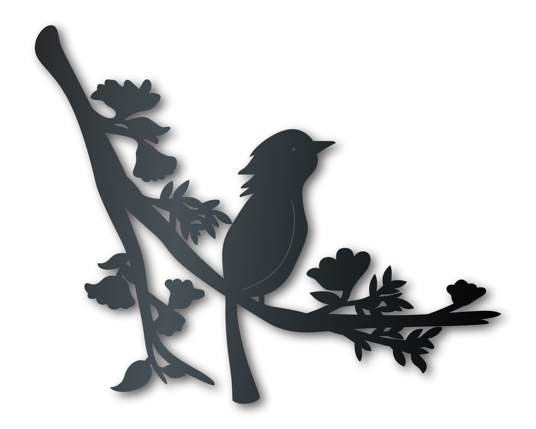 Metal Bird on Branch Wall Art | Metal Garden Decor | Indoor Outdoor | Up to 46