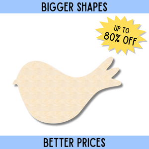 Bigger Better | Unfinished Wood Bird Cute Craft Silhouette |  DIY Craft Cutout