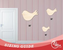 Load image into Gallery viewer, Bigger Better | Unfinished Wood Bird Cute Craft Silhouette |  DIY Craft Cutout
