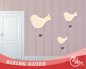 Bigger Better | Unfinished Wood Bird Cute Craft Silhouette |  DIY Craft Cutout