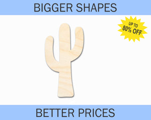 Bigger Better | Unfinished Wood Cactus Shape |  DIY Craft Cutout