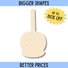 Load image into Gallery viewer, Bigger Better | Unfinished Wood Candy Caramel Apple Shape |  DIY Craft Cutout
