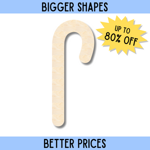 Bigger Better | Unfinished Wood Candy Cane Shape |  DIY Craft Cutout