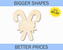 Load image into Gallery viewer, Bigger Better | Unfinished Wood Candy Cane Shape |  DIY Craft Cutout
