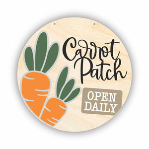 Unfinished Wood Carrot Patch Door Sign Kit | Wood Craft Cutouts | 1/4" Thick |