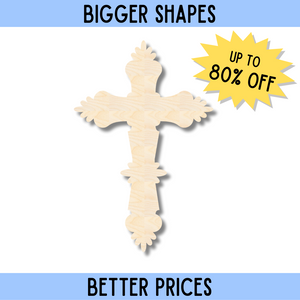 Bigger Better | Unfinished Wood Catholic Cross Shape | DIY Craft Cutout |