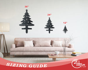 Custom Metal Christmas Tree Garden Stake | Christmas Holiday | Indoor Outdoor | Up to 24" | Over 20 Color Options