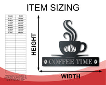 Load image into Gallery viewer, Custom Metal Coffee Bean Wall Art | Indoor Outdoor | Up to 46&quot; | Over 20 Color Options
