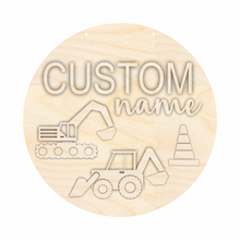 Load image into Gallery viewer, Unfinished Wood Custom Name Construction Door Sign Kit | Wood Craft Cutouts | 1/4&quot; Thick |
