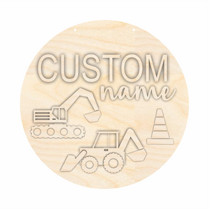 Unfinished Wood Custom Name Construction Door Sign Kit | Wood Craft Cutouts | 1/4" Thick |