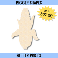 Load image into Gallery viewer, Bigger Better | Unfinished Wood Corn on the Cob Shape |  DIY Craft Cutout
