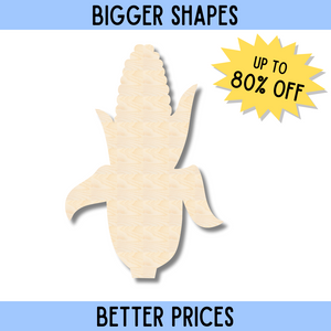 Bigger Better | Unfinished Wood Corn on the Cob Shape |  DIY Craft Cutout