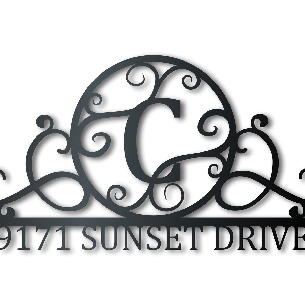 Custom Metal Monogram Address Wall Art | Indoor Outdoor | Up to 46 ...