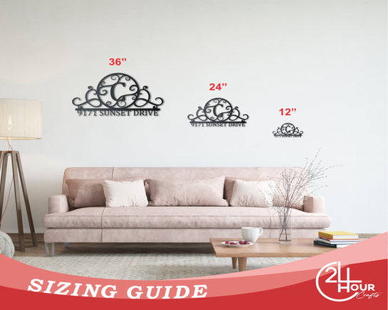 Custom Metal Monogram Address Wall Art | Indoor Outdoor | Up to 46