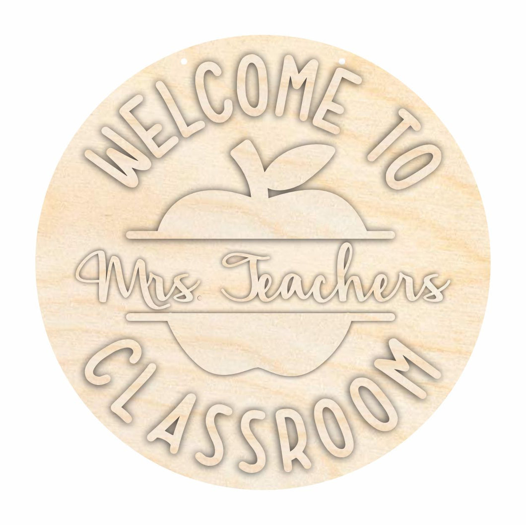 Unfinished Wood Custom Name Classroom Sign Kit | Wood Craft Cutouts | 1/4