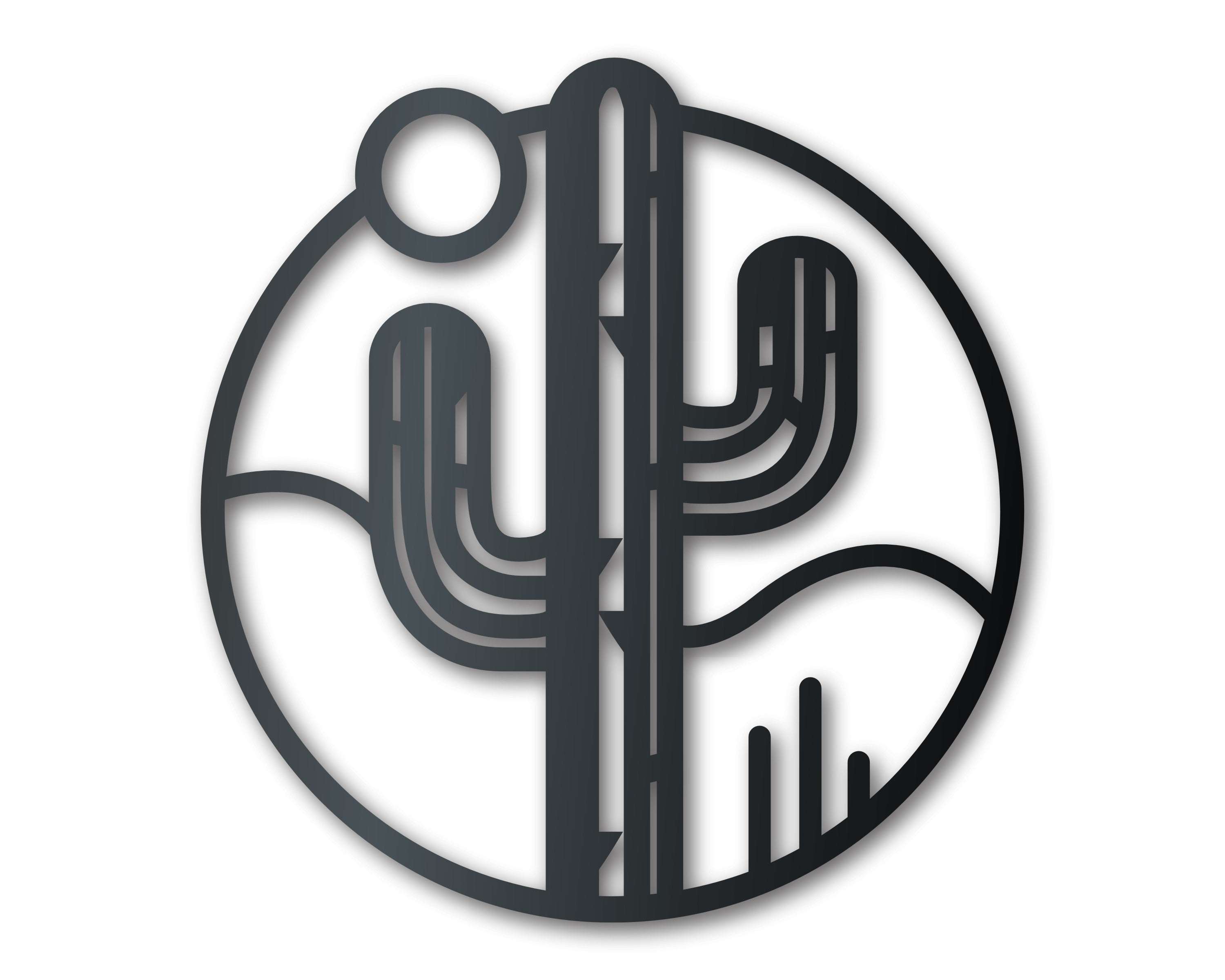 Metal Desert Cactus Wall Art | Indoor Outdoor | Up to 46