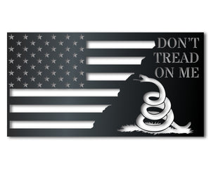 Metal Don't Tread on Me Wall Art | American Flag Sign | Indoor Outdoor | Up to 46" | Over 20 Color Options