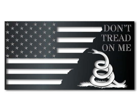 Metal Don't Tread on Me Wall Art | American Flag Sign | Indoor Outdoor | Up to 46