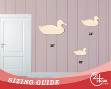 Load image into Gallery viewer, Bigger Better | Unfinished Wood Sitting Duck Shape |  DIY Craft Cutout
