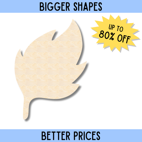 Bigger Better | Unfinished Wood Earth Leaf Element Shape |  DIY Craft Cutout