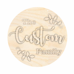 Unfinished Wood Custom Family Name Door Sign Kit | Wood Craft Cutouts | 1/4" Thick |