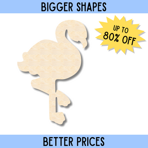 Bigger Better | Unfinished Wood Flamingo Silhouette |  DIY Craft Cutout