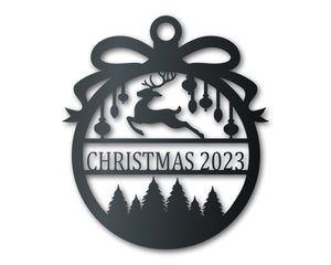 2023 LIMITED EDITION Custom Metal Flying Reindeer Christmas Ornament | Indoor Outdoor | Up to 36" | Over 20 Color Options