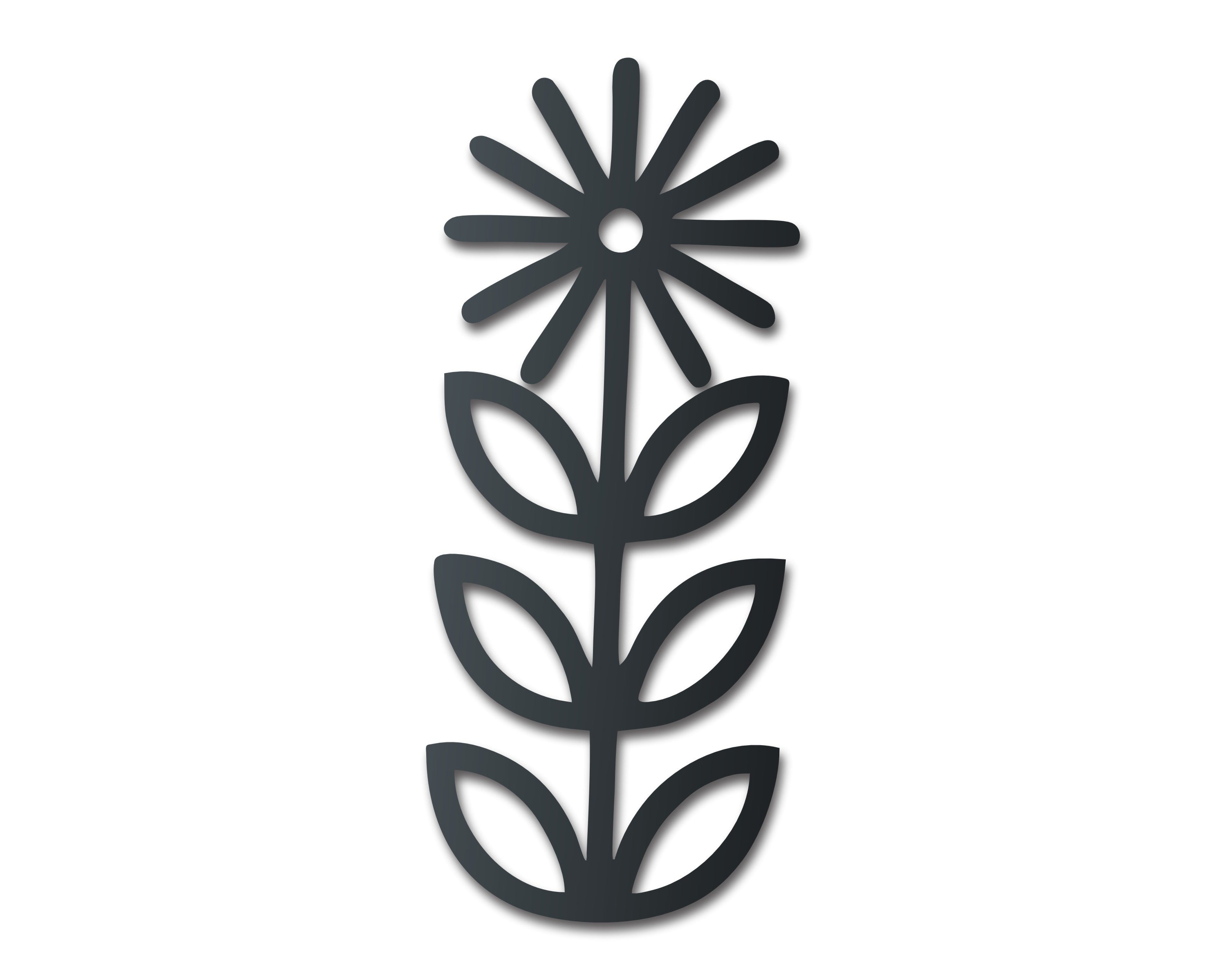 Daisy Folk Flower Metal Wall Art | Indoor Outdoor | Up to 46