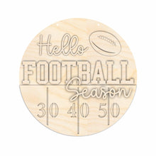 Load image into Gallery viewer, Unfinished Wood Hello Football Season Door Sign Kit | Wood Craft Cutouts | 1/4&quot; Thick |
