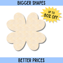 Load image into Gallery viewer, Bigger Better | Unfinished Four Leaf Clover Silhouette | DIY Craft Cutout |

