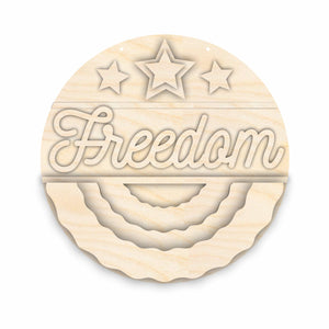 Unfinished Wood Freedom Door Sign Kit | Wood Craft Cutouts | 1/4" Thick |