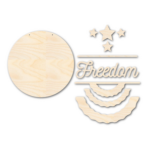 Unfinished Wood Freedom Door Sign Kit | Wood Craft Cutouts | 1/4" Thick |