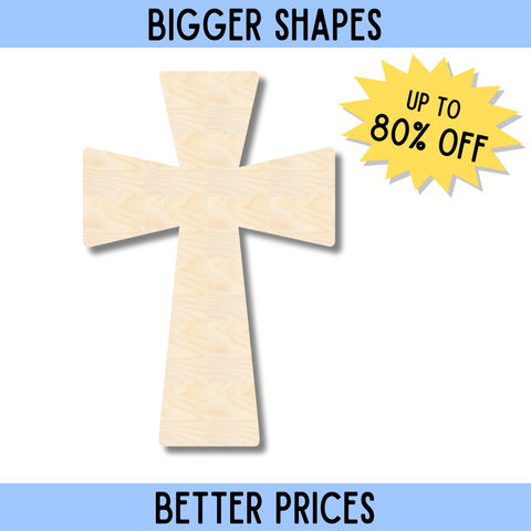Bigger Better | Unfinished Wood Germanic Cross Shape | DIY Craft Cutout |