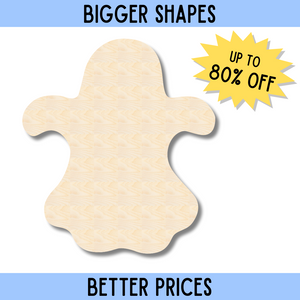 Bigger Better | Unfinished Wood Ghost Shape |  DIY Craft Cutout