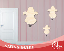 Load image into Gallery viewer, Bigger Better | Unfinished Wood Ghost Shape |  DIY Craft Cutout
