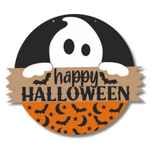 Load image into Gallery viewer, Unfinished Wood Ghost Halloween Door Sign Kit | Wood Craft Cutouts | 1/4&quot; Thick |
